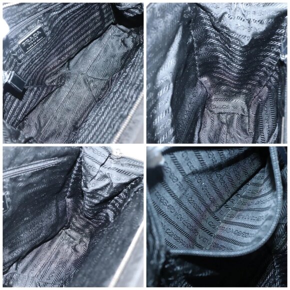 PRADA Tote Bag Nylon Black Silver Auth hk2904 - Picture 16 of 16